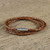 23 Inch Braided Brown Leather Wrap Bracelet from Thailand 'Brown Charm'