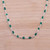 Green Onyx and Sterling Silver Link Necklace from India 'Delightful Gleam'