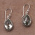 Prasiolite and Silver Teardrop Dangle Earrings from Bali 'Sparkling Spring'