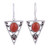 Carnelian and Garnet Sterling Silver Dangle Earrings 'Radiant Triangle'