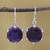 Amethyst and Sterling Silver Dangle Earrings from India 'Dazzling Purple'