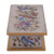 Reverse Painted Glass Butterfly Decorative Box in Bone 'Butterfly Jubilee in Bone'