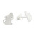 Brushed Silver Cat Stud Earrings from Thai Artisan 'Waiting for Love'