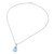 Drop-Shaped Larimar and CZ Pendant Necklace from Thailand 'Cradled Drop'