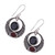 Onyx and Garnet Circular Dangle Earrings from India 'Dancing Loops'