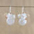 Cultured Pearl and Glass Dangle Earrings from Thailand 'Night Glamour in White'