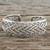 Handcrafted Sterling Silver Cuff Bracelet from Thailand 'Silver Weave'