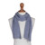 100 Baby Alpaca Wrap Scarf in Pastel Blue from Peru 'Wavy Texture in Pastel Blue'