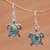 Reconstituted Turquoise Turtle Earrings in Sterling Silver 'Turtle Pond'