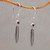 Garnet Feather-Shaped Dangle Earrings from Bali 'Phoenix Feathers'