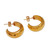 Balinese Gold Plated 925 Half Hoop Silver Earrings 'Radiant Shine'