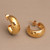 Balinese Gold Plated 925 Half Hoop Silver Earrings 'Radiant Shine'