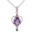 Amethyst Emerald and Ruby Pendant Necklace from India 'Sparkling Allure'