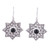 Star-Shaped Earrings with Onyx and Sterling Silver 'Mughal Stars'