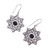 Star-Shaped Earrings with Onyx and Sterling Silver 'Mughal Stars'