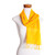 Guatemalan Backstrap Handwoven Saffron Yellow Cotton Scarf 'Saffron Yellow Net'