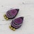 Hand Crafted Ceramic Dangle Earrings from India 'Lavender Harmony'