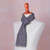 Handwoven Grey Herringbone 100 Alpaca Scarf for Men 'Grey Herringbone'