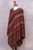 Red and Multi-Color Striped Acrylic Knit Poncho 'Rivers of Red'