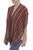 Red and Multi-Color Striped Acrylic Knit Ruana 'Desert Strata'