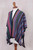 Fuchsia and Multi-Color Striped Acrylic Knit Ruana 'Garden Strata'