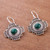 Chrysocolla Chakana Cross Filigree Dangle Earrings from Peru 'Green Valley Chakana'