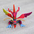 Colorful Hand Carved and Painted Dragon Alebrije Figurine 'Acrobatic Dragon'