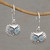 Petite Sterling Silver and Blue Topaz Owl Earrings 'Owl's Bright Gaze'