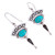 Natural Turquoise and Silver Dangle Earrings from Mexico 'History and Culture'