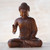 Hand Crafted Balinese Suar Wood Buddha Meditation Statuette 'Buddha Peace'
