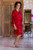 Red and Black Rayon Hand Crafted Floral Batik Short Robe 'Adoration'