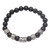 Onyx Beaded Stretch Bracelet with Sterling Silver Beads 'Contemplate in Black'