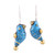 Hand Crafted Terracotta Blue Bird Earrings from India 'Dancing Sparrow'