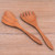 Teak Wood Serving Utensils Pair 'Salad Serenade'