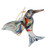 Handcrafted Colorful Hummingbird Blown Glass Figurine 'Color in Motion'