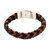 Men's Black and Brown Leather Braided Wristband Bracelet 'Kintamani Fusion'