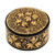 Hand-Painted Black and Metallic Gold Round Decorative Box 'Midnight Beauty'