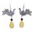 Sterling Silver Bird Drop Earrings with Amber and Garnet 'Bird Glory'