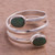 Handcrafted Green-Blue Chrysocolla Wrap Ring 'Double Embrace'