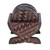 Black and Cream Wood Batik Coasters and Holder Set of 6 'Parang'