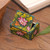 Handcrafted Mini Jewelry Box with Floral Motif 'Lily Pond'