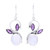 Rainbow Moonstone Amethyst Sterling Silver Dangle Earrings 'Moonglow Bloom'