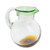 Clear Green Brown Hand Blown Recycled Glass Pitcher 'Palm Beach'