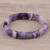 Handmade Purple and White Agate Beaded Stretch Bracelet 'Divine Purple'