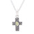 Sterling Silver and Green Peridot Cross Pendant Necklace 'Hope and Faith'