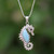 Larimar and Sterling Silver Seahorse Pendant Necklace 'Sweet Seahorse'