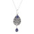 Sterling Silver and Lapis Lazuli Teardrop Pendant Necklace 'Night Sky Dance'