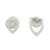 High-Polish Sterling Silver Heart Stud Earrings 'Take My Heart'