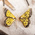 Yellow Ceramic Sterling Silver Butterfly Pendant Necklace 'Gold Metamorphosis'