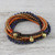 Boho Lapis Lazuli Beaded Wrap Bracelet from Thailand 'Bohemian Bells'